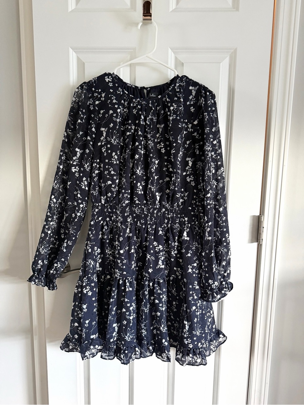 Lulu's Navy Floral Mini Dress - Size Medium